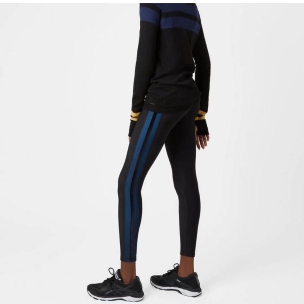 Sweaty Betty S Small Tuxedo Velvet Stripe Thermodynamic Leggings run tights warm